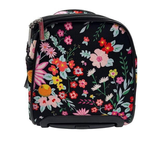 Vera Bradley Tangerine Twist Wheeled Carry-On Luggage Bag Black Floral - Picture 2 of 9